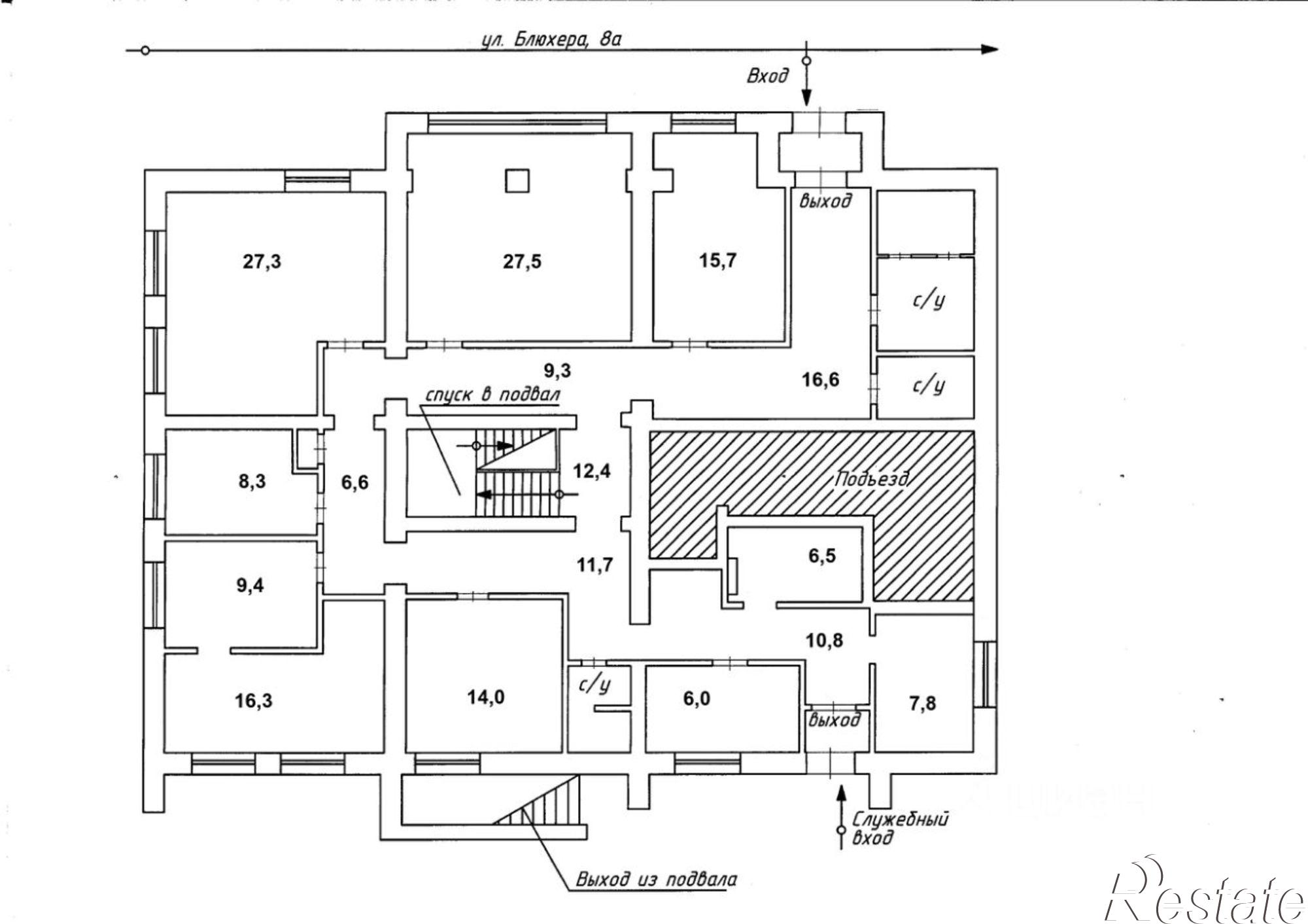 Купить офис, помещение под офис за 26 000 200 рублей на улица Блюхера, 8А
