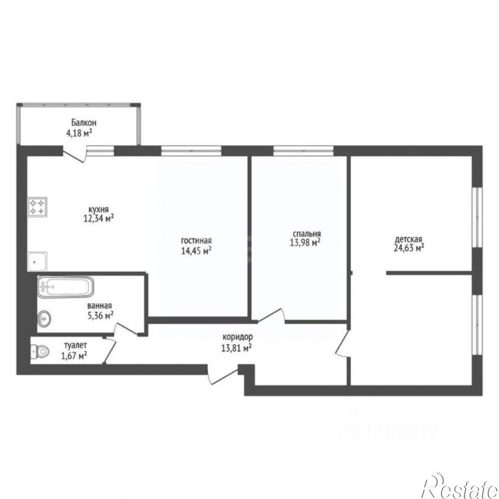 4-комн квартира улица Рихарда Зорге, 15/3,  д. 15/3