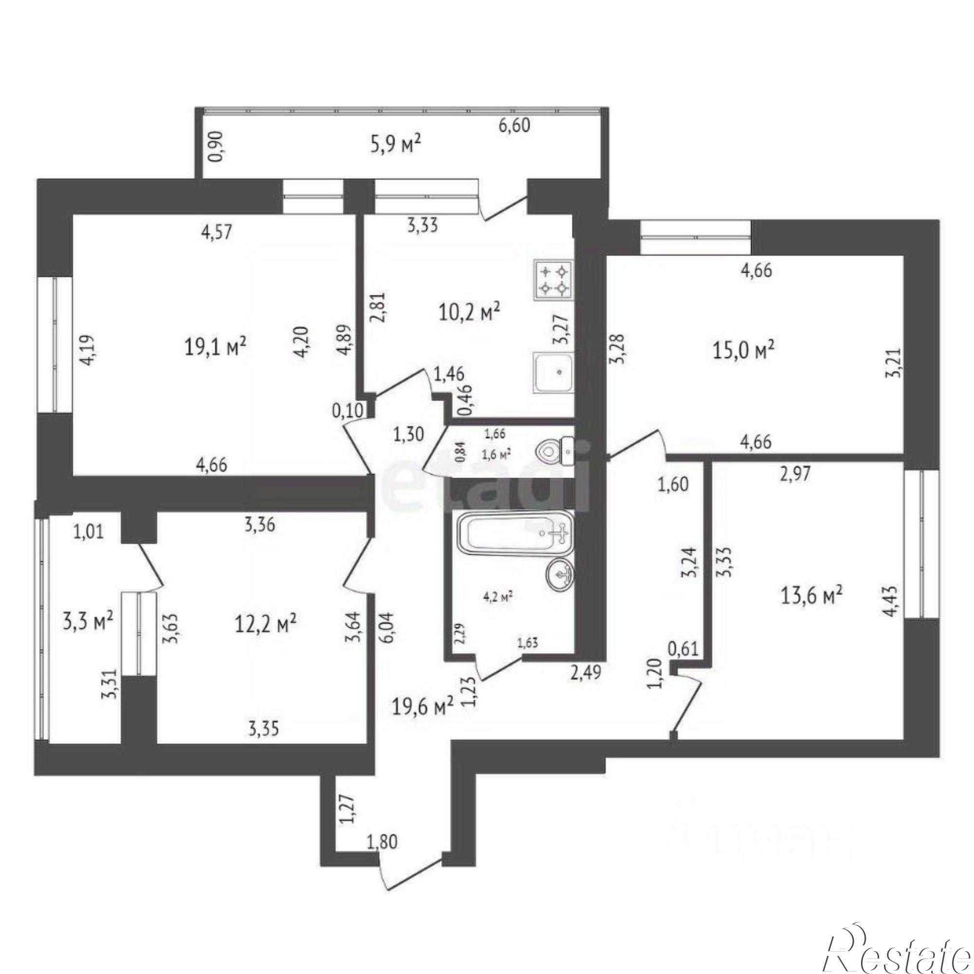 Купить квартиру за 9 999 000 рублей на улица Сун-Ят-Сена, 7