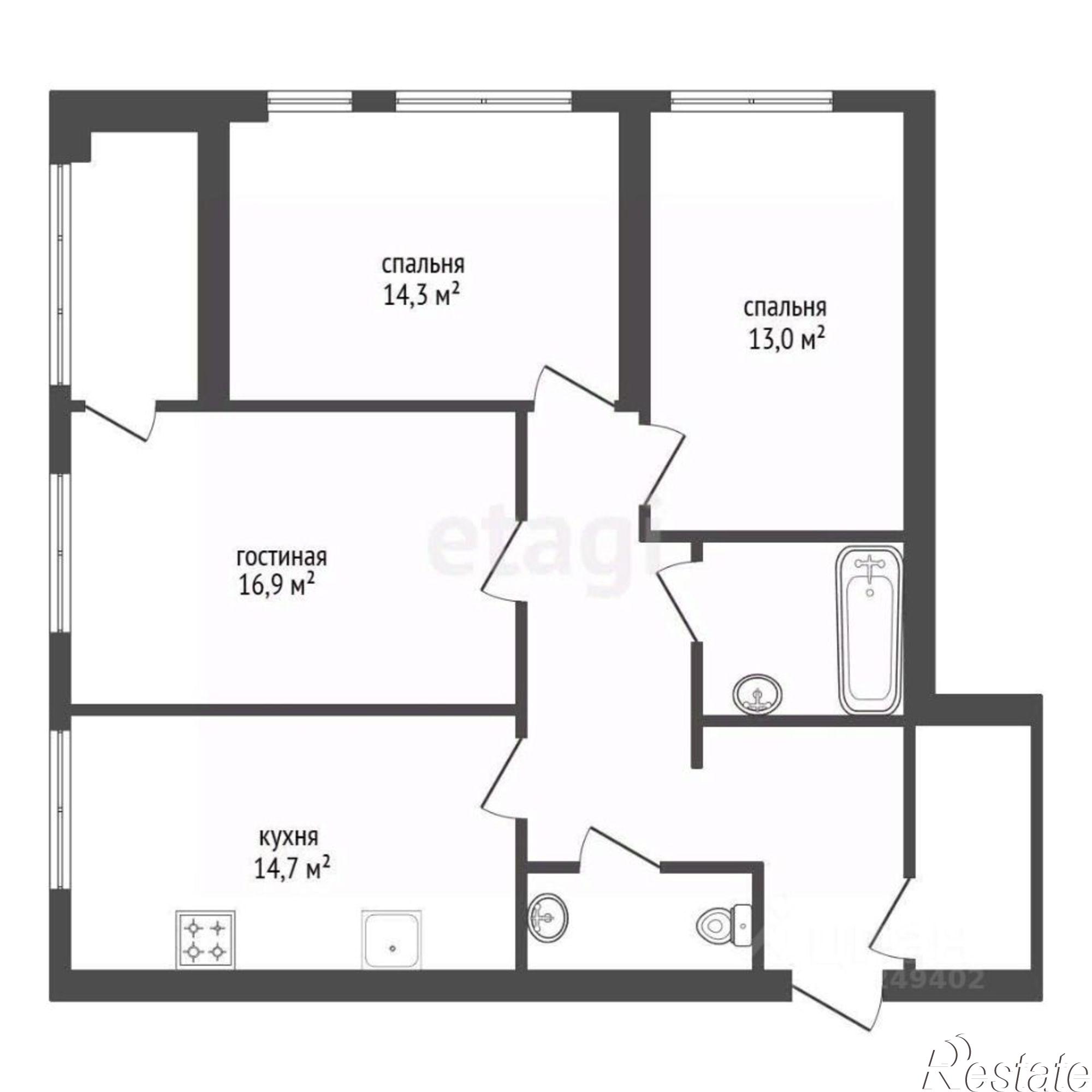 Купить квартиру за 20 990 000 рублей на проспект Октября, 107/3