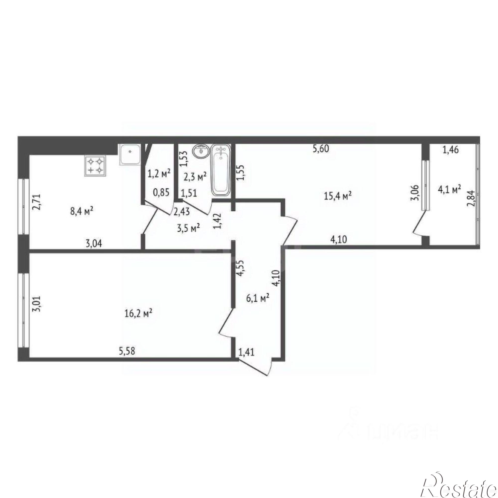 Купить квартиру за 6 000 000 рублей на Лесной проезд, 6/2