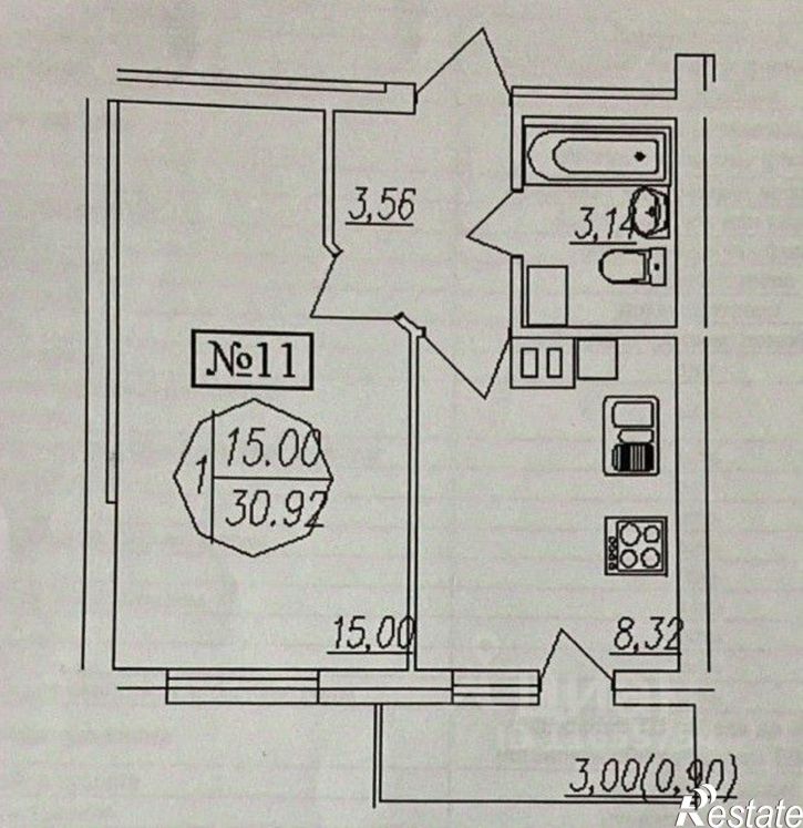 1-комн квартира улица Александра Спивака, 76,  д. 76