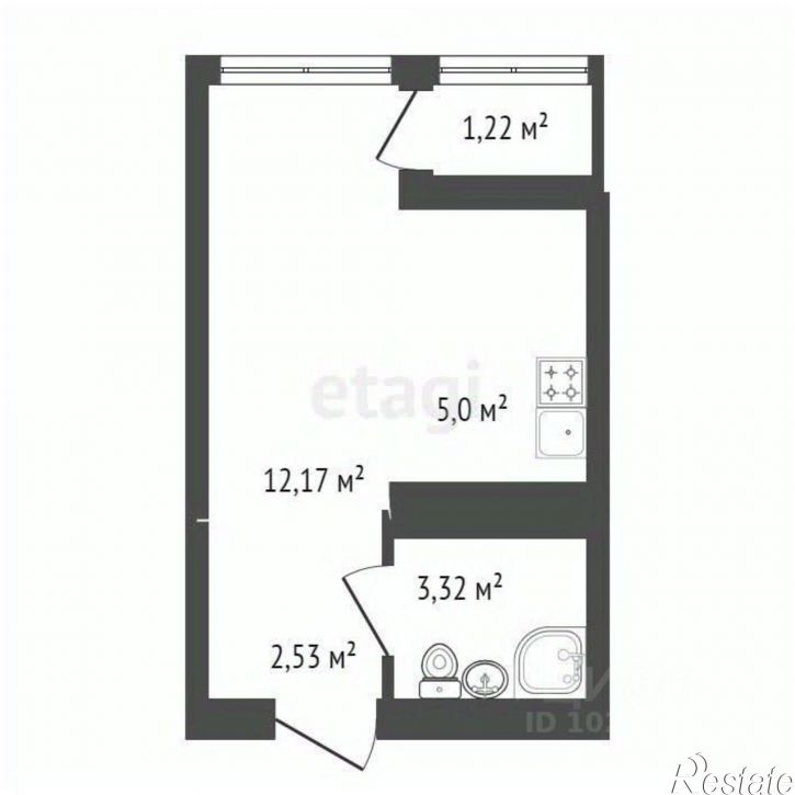 1-комн квартира улица Евгения Столярова, 4,  д. 4