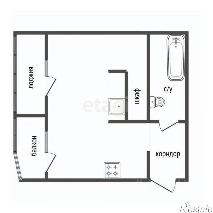 1-комн квартира Российская улица, 25,  д. 25