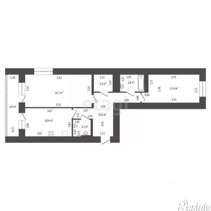 2-комн квартира Дагестанская улица, 29,  д. 29