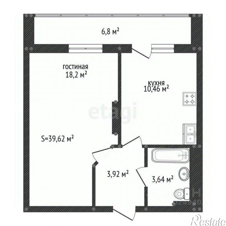 1-комн квартира Новороссийская улица, 1/1,  д. 1/1