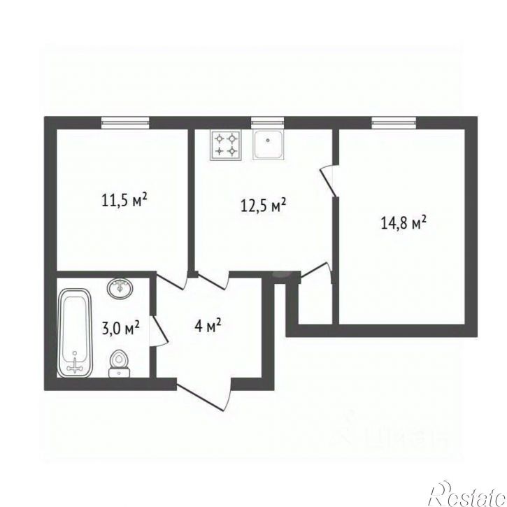 2-комн квартира городской округ Уфа