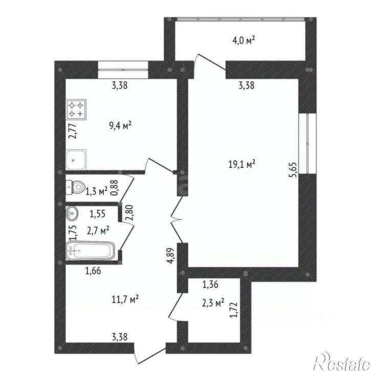 1-комн квартира улица Минигали Губайдуллина, 19/6,  д. 19/6