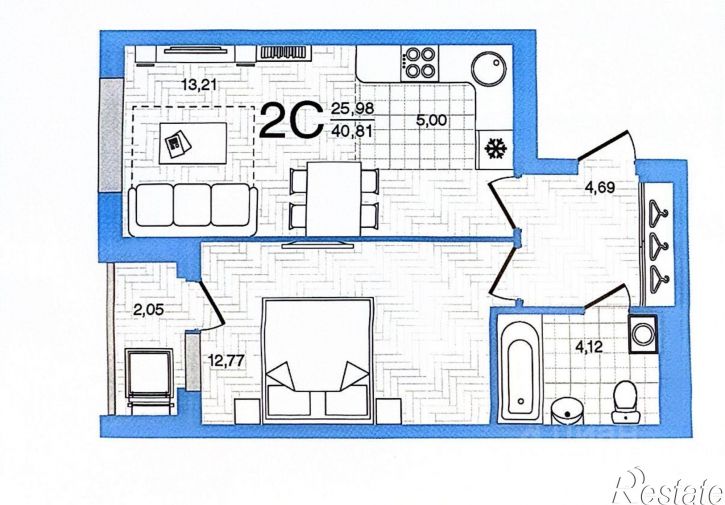 2-комн квартира Яркий бульвар, 8/1,  д. 8/1
