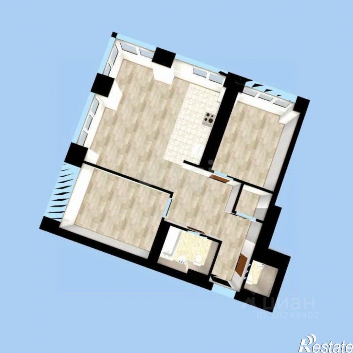 3-комн квартира улица Минигали Губайдуллина, 2 к2,  д. 2 к2