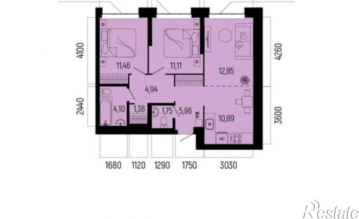 3-комн квартира в новом доме улица Рудольфа Нуреева, 7,  д. 7