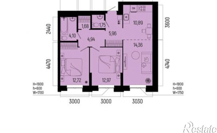 3-комн квартира в новом доме улица Рудольфа Нуреева, 7