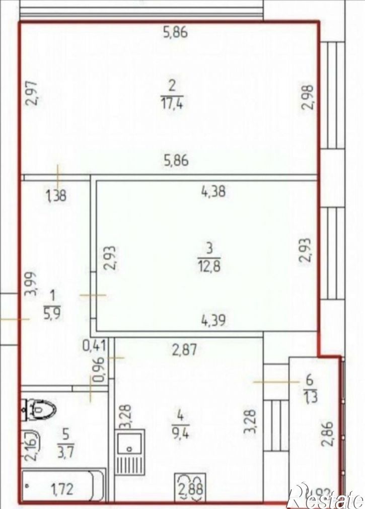 2-комн квартира улица Гази Загитова, 9/1,  д. 9/1