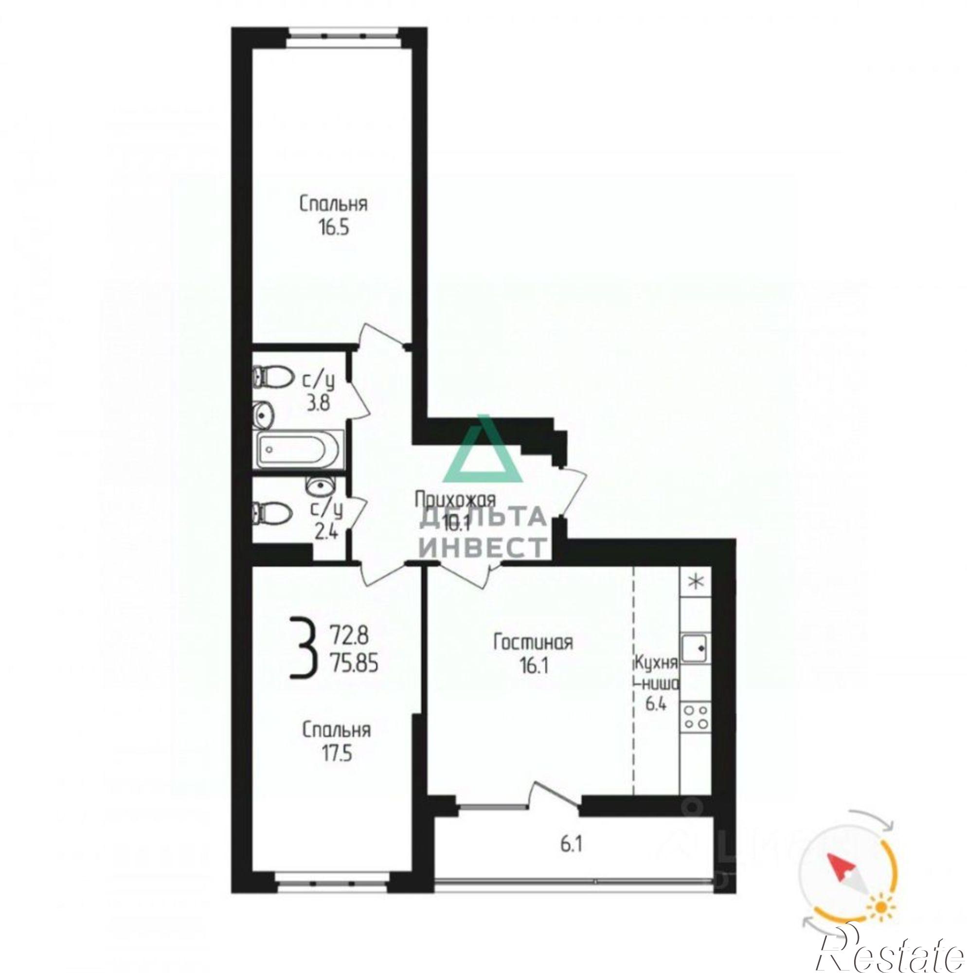 Купить квартиру за 8 100 000 рублей на ул Кузнецовский Затон, 11/5