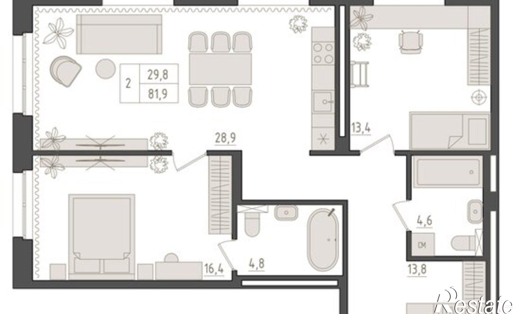 Купить квартиру за 23 751 000 рублей на ул Аксакова, 14/1