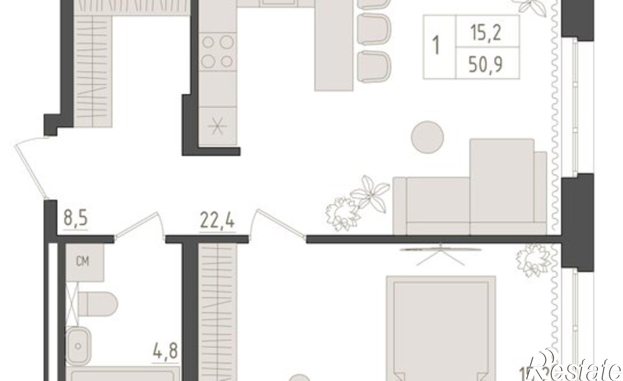 Купить квартиру за 13 743 000 рублей на ул Аксакова, 14/1