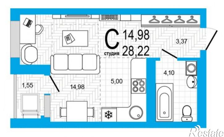 1-комн квартира Яркий бульвар, 10,  д. 10