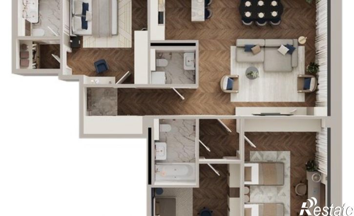 3-комн квартира в новом доме ул Аксакова, 14 1,  д. 14 1,  к. 1