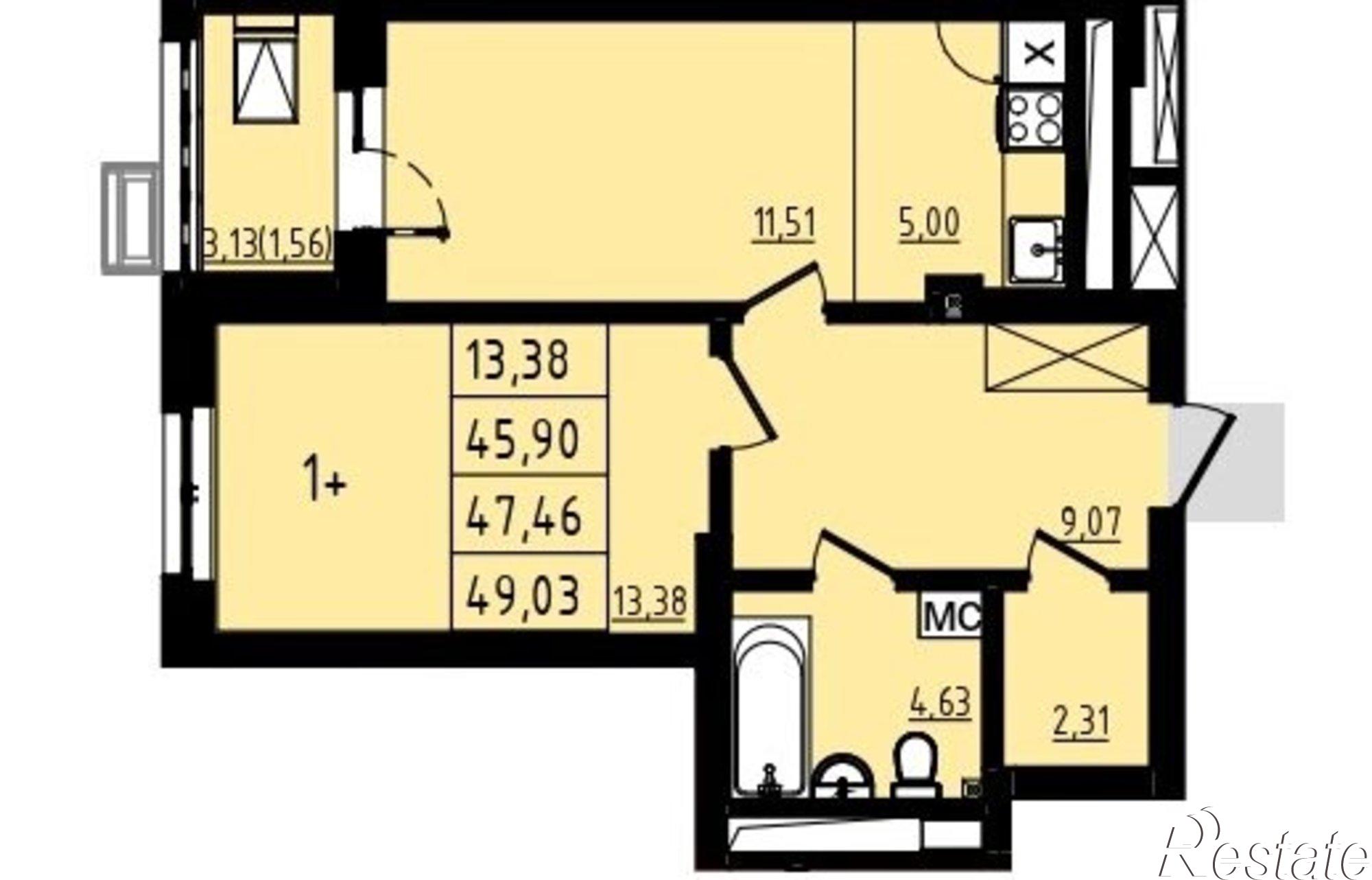 Купить квартиру за 5 961 690 рублей на улица Майора Доставалова, 7