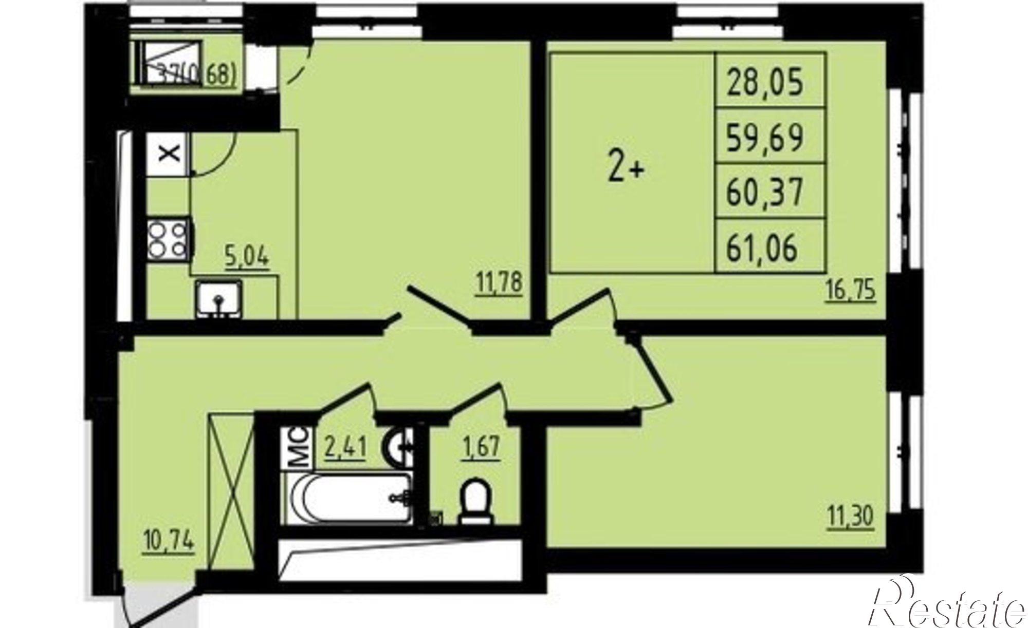 Купить квартиру за 7 543 230 рублей на ул Майора Доставалова, 7