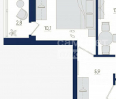 1-комн, 35 кв м, этаж 6/22 