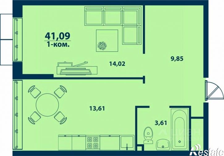 1-комн квартира в новом доме улица Ивана Спатара, 14,  д. 14