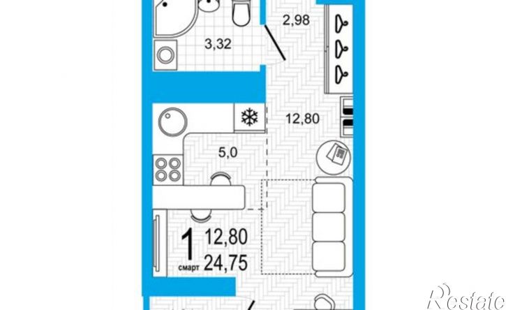1-комн квартира ул Акварельная, 4,  д. 4