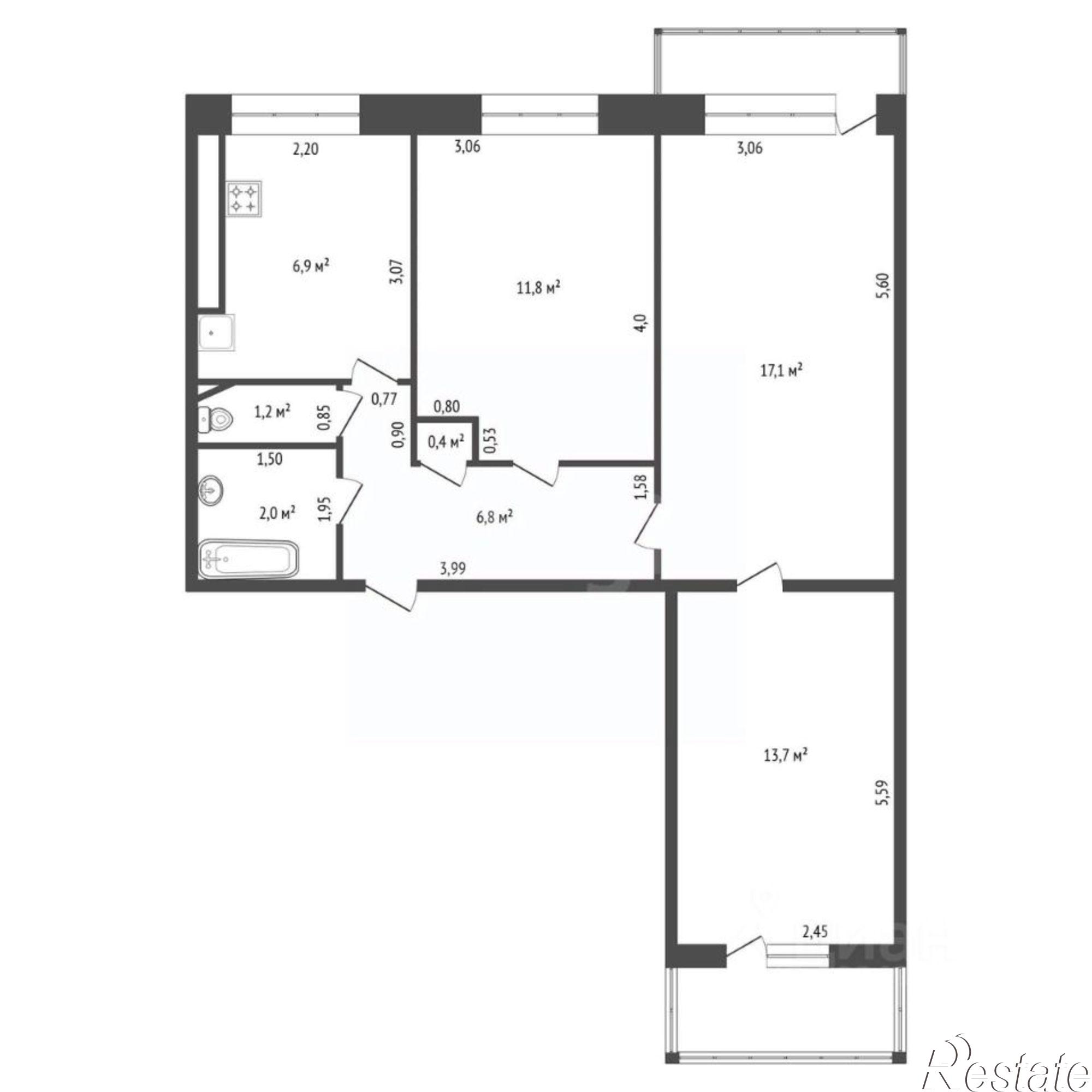 Купить квартиру за 7 000 000 рублей на улица Баязита Бикбая, 42