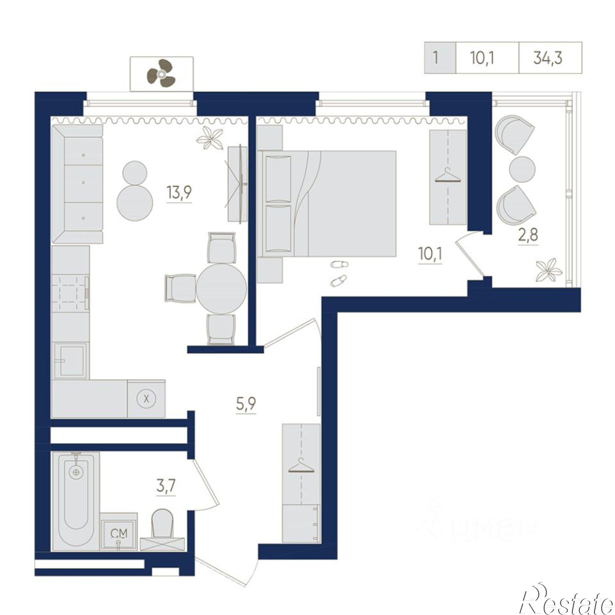 Купить квартиру за 5 385 100 рублей на Яркий бульвар, 8/1