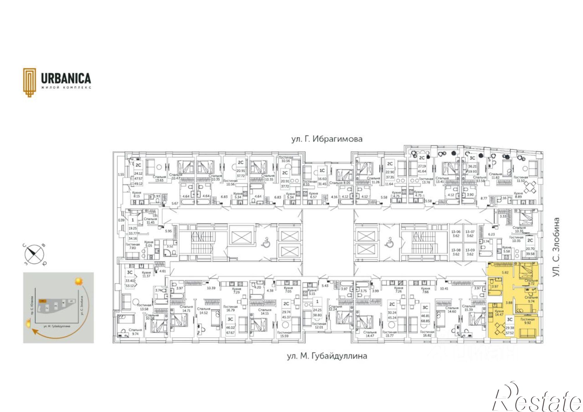 Купить квартиру за 10 571 600 рублей на улица Минигали Губайдуллина, 13