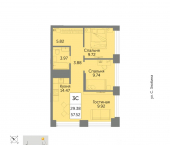 3-комн, 57 кв м, этаж 13/32 улица Минигали Губайдуллина, 13