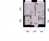 1-комн, 36 кв м, этаж 21/25 улица Рудольфа Нуреева, 7