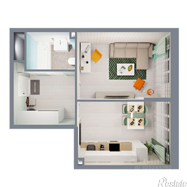 1-комн квартира в новом доме городской округ Уфа