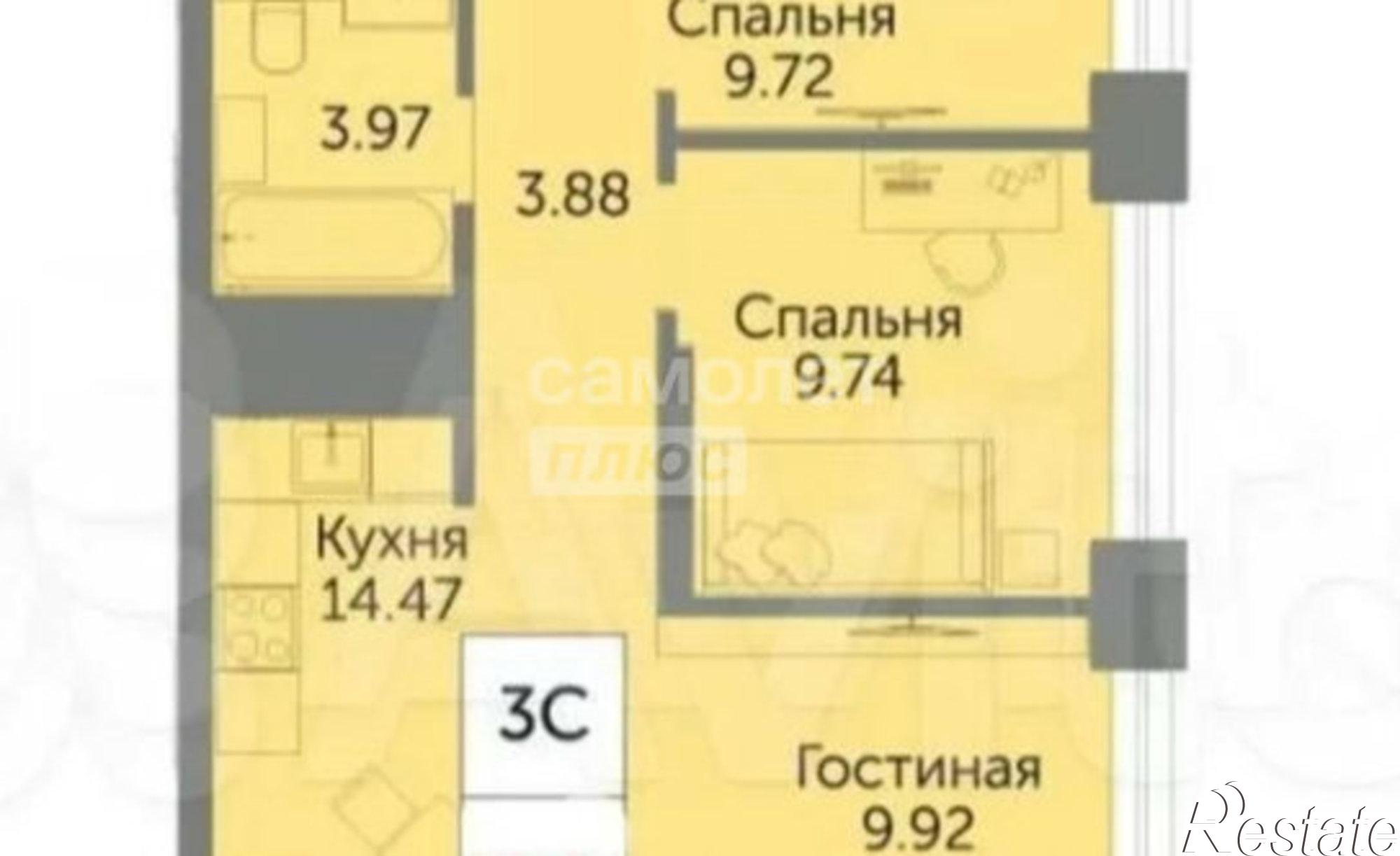 Купить квартиру за 12 900 000 рублей на улица Минигали Губайдуллина, 13