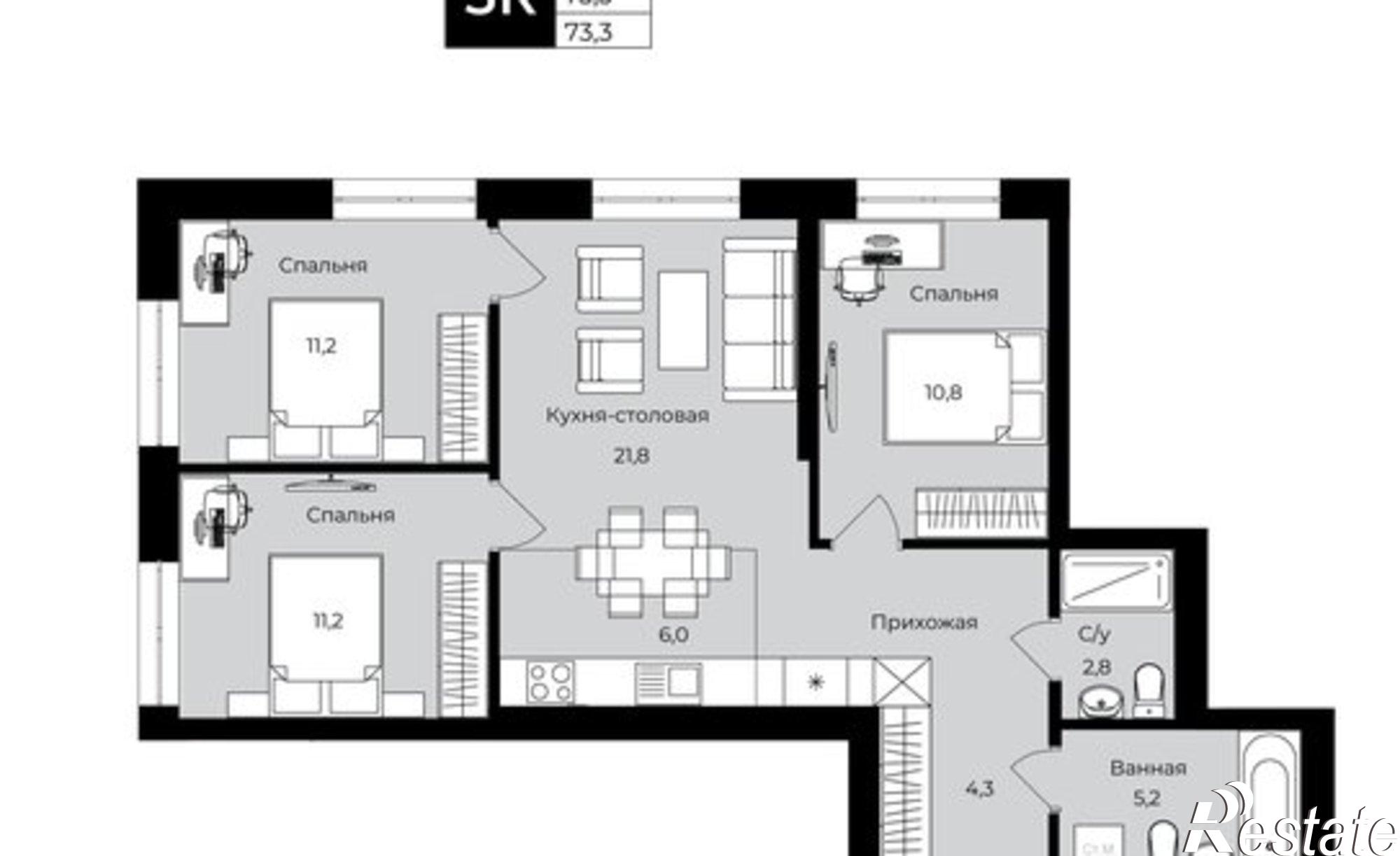 Купить квартиру за 13 194 200 рублей на улица Ленина, 190 к1