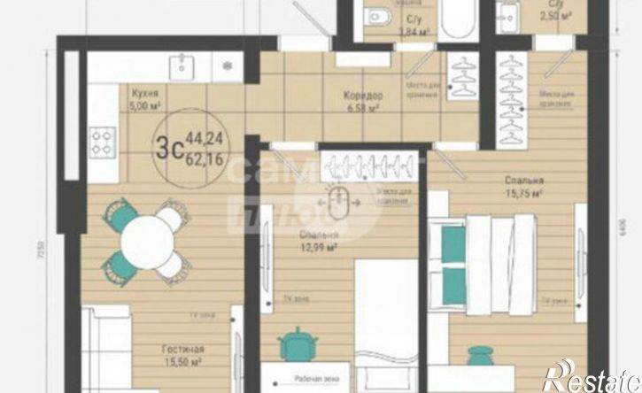 3-комн квартира улица Менделеева, 128,  д. 128