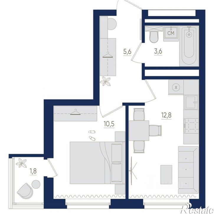 1-комн квартира в новом доме Яркий б-р, 9,  д. 9