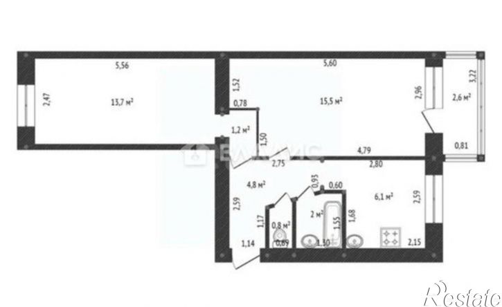 2-комн квартира ул Правды, 31/2,  д. 31/2