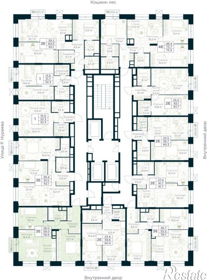 2-комн квартира в новом доме