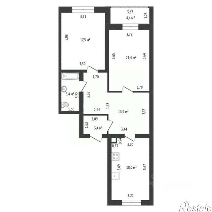 3-комн квартира улица Зайнаб Биишевой, 5/1,  д. 5/1