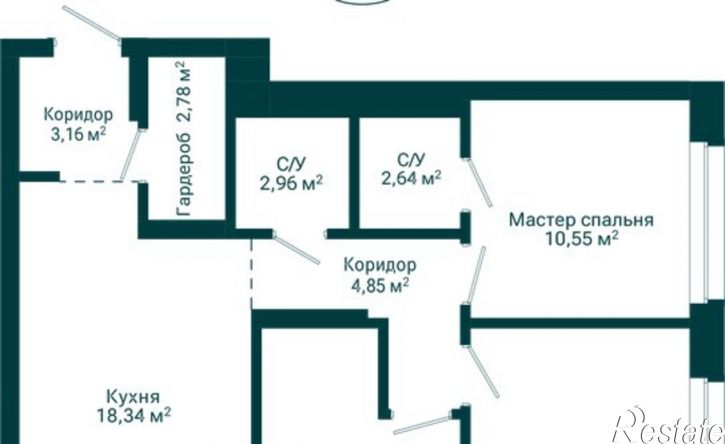 4-комн квартира в новом доме Комсомольская улица, 122 к1,  д. 122 к1