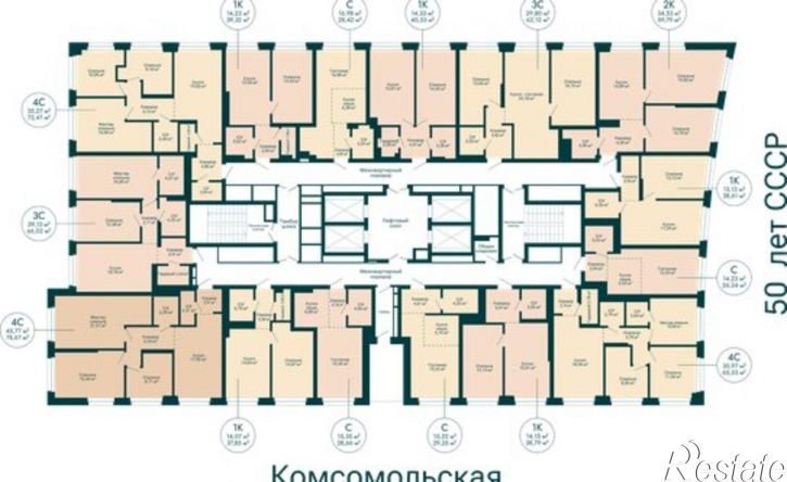 1-комн квартира в новом доме ул Комсомольская, 122 1,  д. 122 1,  к. 1