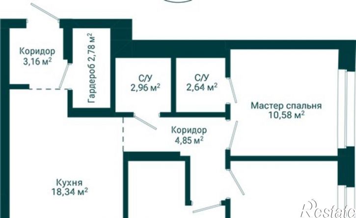 4-комн квартира в новом доме Комсомольская улица, 122 к1,  д. 122 к1