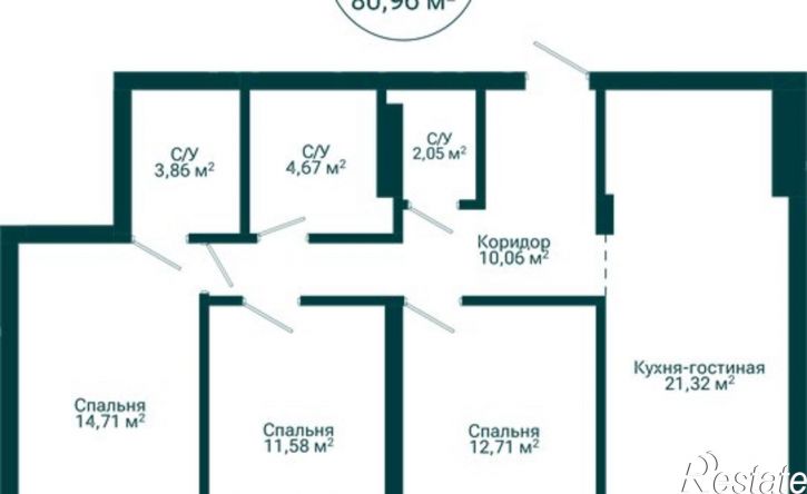 4-комн квартира в новом доме ул Комсомольская, 122 А,  д. 122 А,  к. А