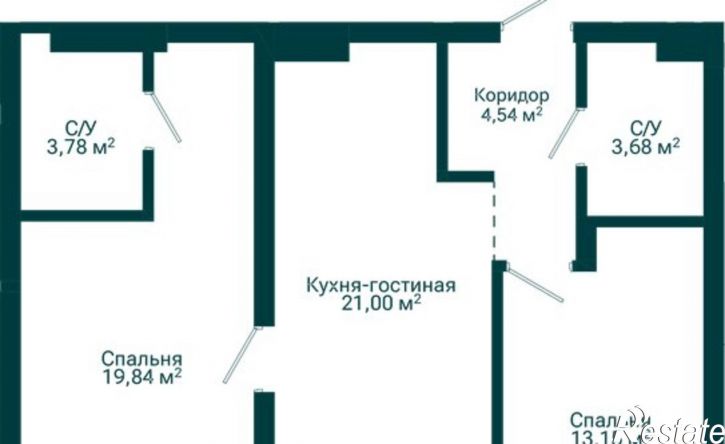 3-комн квартира в новом доме ул Комсомольская, 122 А,  д. 122 А,  к. А