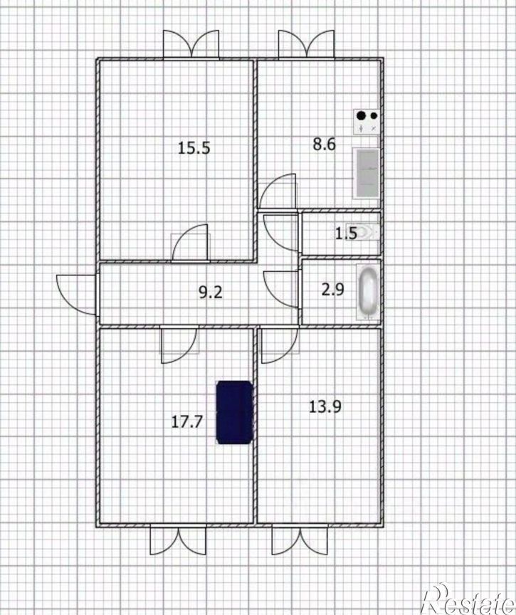 3-комн квартира пр-кт Октября, 7 1,  д. 7 1,  к. 1