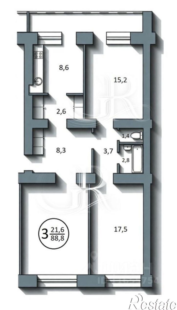 3-комн квартира ул Карла Маркса, 9а,  д. 9а