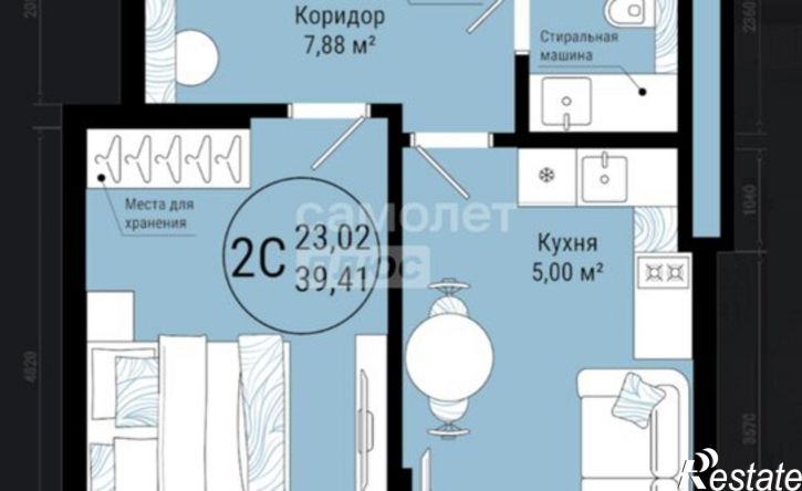 1-комн квартира улица Лётчиков, 2/10,  д. 2/10