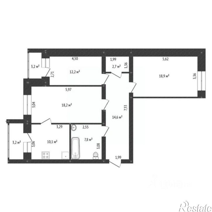 3-комн квартира ул Николая Дмитриева, 21/1,  д. 21/1
