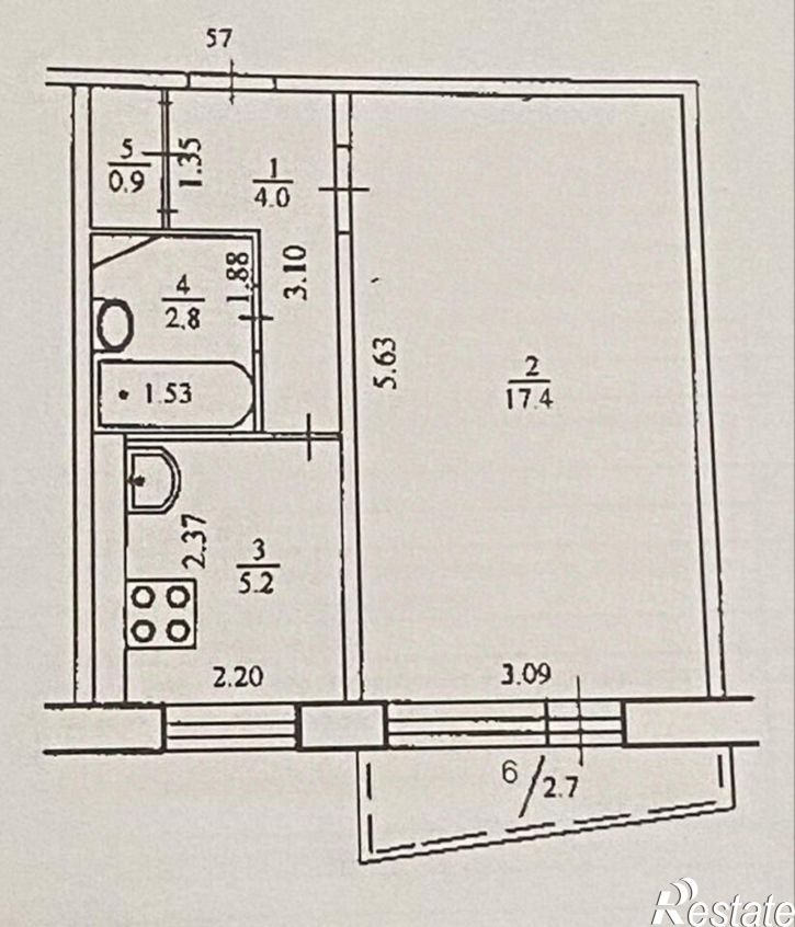1-комн квартира ул Николая Дмитриева, 9,  д. 9